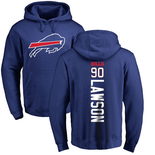 Men NFL Buffalo Bills #90 Shaq Lawson Royal Blue Backer Pullover Hoodie Sweatshirt